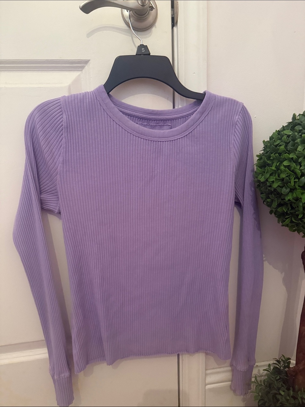 Aerie Lilac Ribbed Long Sleeve Top💜